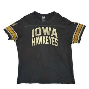 47 Brand Black and Gold Iowa Hawkeye T-Shirt